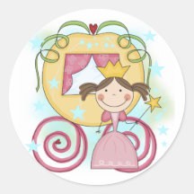 Princesa en camisetas y regalos del carro pegatina redonda