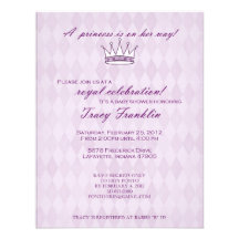 Princesa fiesta de bienvenida al bebé comunicados personalizados