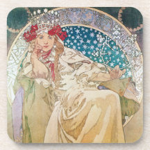 Princesa Hyacinth Coaster Set de Alfonso Mucha Posavaso