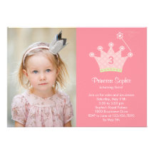 Princesa Party Photo Birthday Invitation Anuncio Personalizado