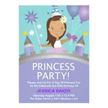 Princesa Party - púrpura Invitacion Personal