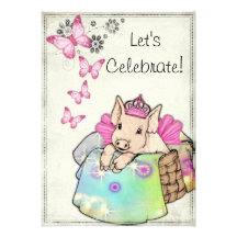 Princesa Piggy en una invitación combinada