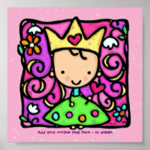 Princesa Pink Personalized Print 6x6 de LittleGirl Impresiones