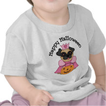 Princesa Pug 2 del feliz Halloween Camisetas