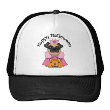 Princesa Pug 2 del feliz Halloween Gorros