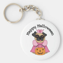 Princesa Pug 2 del feliz Halloween Llaveros
