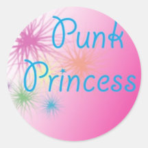 Princesa punky pegatina redonda