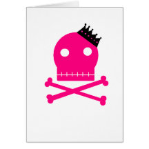 Princesa punky rosada Skull Tarjeton