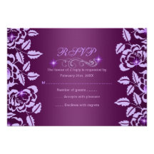 Princesa Purple Rose Sweet16 RSVP Card Anuncios