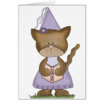 Princesa púrpura del gatito tarjeton