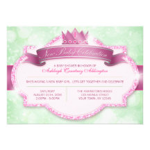 Princesa real Pink Glitter y fiesta de bienvenida  Invitaciones Personalizada