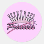 Princesa rosada Crown Etiqueta