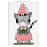 Princesa rosada del gatito tarjetón