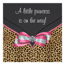 Princesa rosada fiesta de bienvenida al bebé del l invitacion personalizada