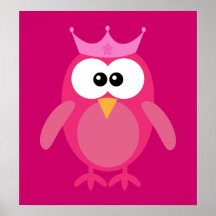 Princesa rosada Owl Poster