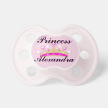 Princesa rosada Personalized Pacifier Chupetes De Bebe