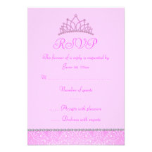 Princesa rosada RSVP Invitacion Personal