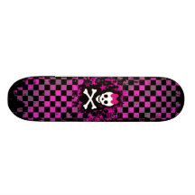 Princesa rosada Skateboard del cráneo del control Monopatín Personalizado