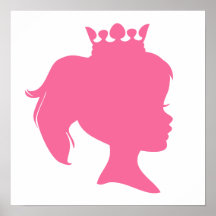 Princesa rosada T-shirts y regalos de la silueta Poster