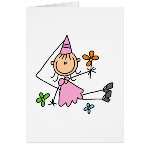 Princesa rosada With Flowers Card Tarjetón