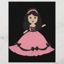 Princesa rosada y negra 2 del vestido tarjetas publicitarias
