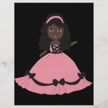 Princesa rosada y negra 3 del vestido tarjeta publicitaria