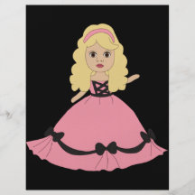 Princesa rosada y negra 4 del vestido flyer personalizado