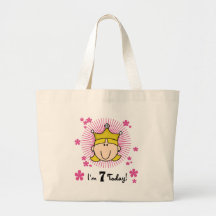 Princesa rubia 7mo cumpleaños bolsa de mano