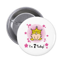 Princesa rubia 7mo cumpleaños pins
