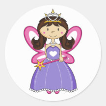 Princesa Sticker del cuento de hadas Etiqueta Redonda