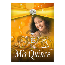 Princesa Tiara Photo de Quinceanera 15 del oro Comunicado Personalizado