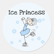 Princesa Tshirts y regalos del patinaje de hielo Pegatina