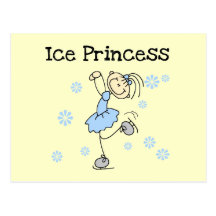 Princesa Tshirts y regalos del patinaje de hielo Postal