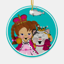 Princesa y el gatito real ornamentos de reyes magos