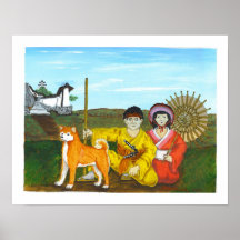 princesa y samurai de Akita Posters