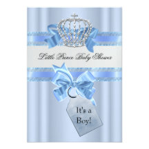 Príncipe azul Crown del muchacho de la fiesta de b Invitación Personalizada
