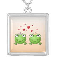 Príncipe de la rana y princesa de la rana, con los pendientes personalizados