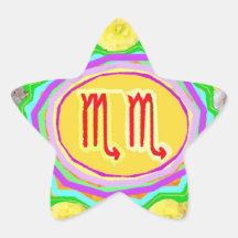 Príncipe del zodiaco del ESCORPIÓN Pegatinas Forma De Estrella Personalizadas