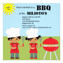 Príncipe y princesa Chefs Barbecue Invitation Invitaciones Personalizada