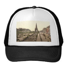 Príncipes Street, el castillo, y monumento de Scot Gorros Bordados
