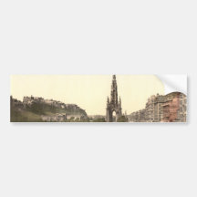 Príncipes Street, el castillo, y monumento de Scot Pegatina De Parachoque