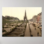Príncipes Street, el castillo, y monumento de Scot Posters