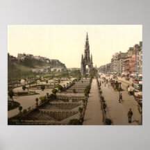 Príncipes Street, el castillo, y monumento de Scot Posters