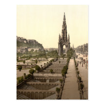 Príncipes Street, el castillo, y monumento de Scot Postales