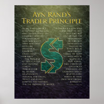 "Principio del comerciante " de Ayn Rand Poster
