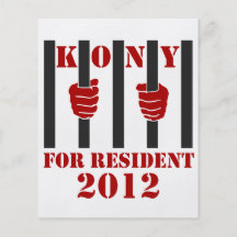Prisión de José Kony de la parada de Kony 2012 Tarjeton