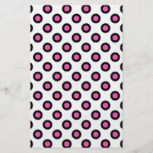 productos de lunares rosados y negros tarjetones
