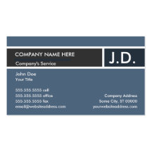 profesional azul: iniciales tarjetas personales