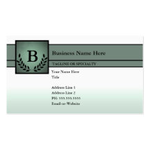 profesional con monograma (verde verde oliva) plantillas de tarjetas de visita