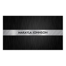 Profesional negro y de plata elegante tarjetas personales